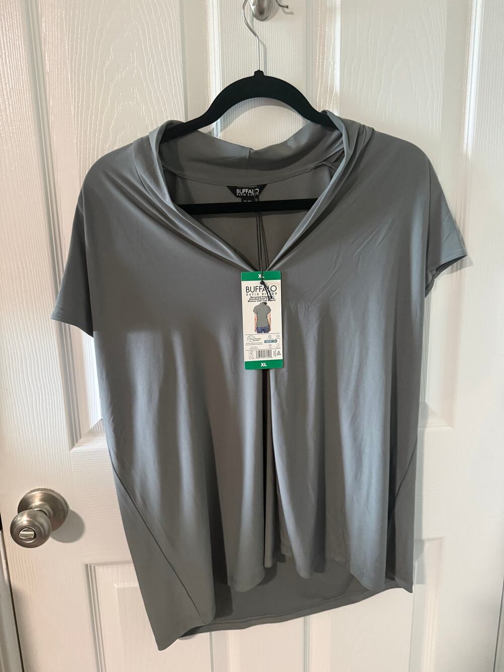 Buffalo Recycled Polyester Elevated Knit V Neck Blouse Size XL